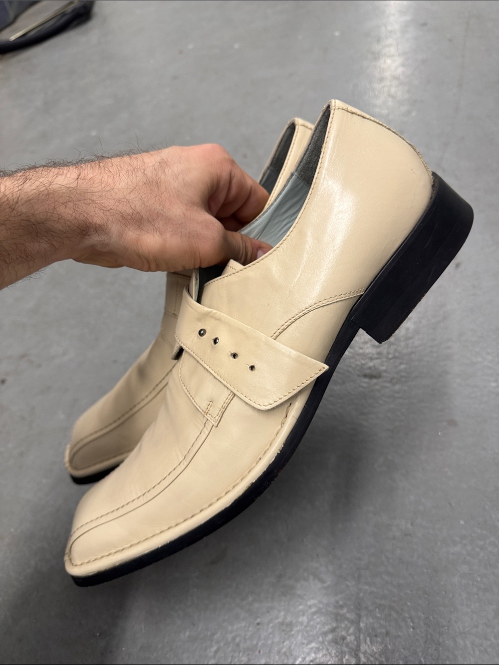 Kenneth Cole New York Cream Leather Monk Strap Dress Shoes - Picture 8 of 10